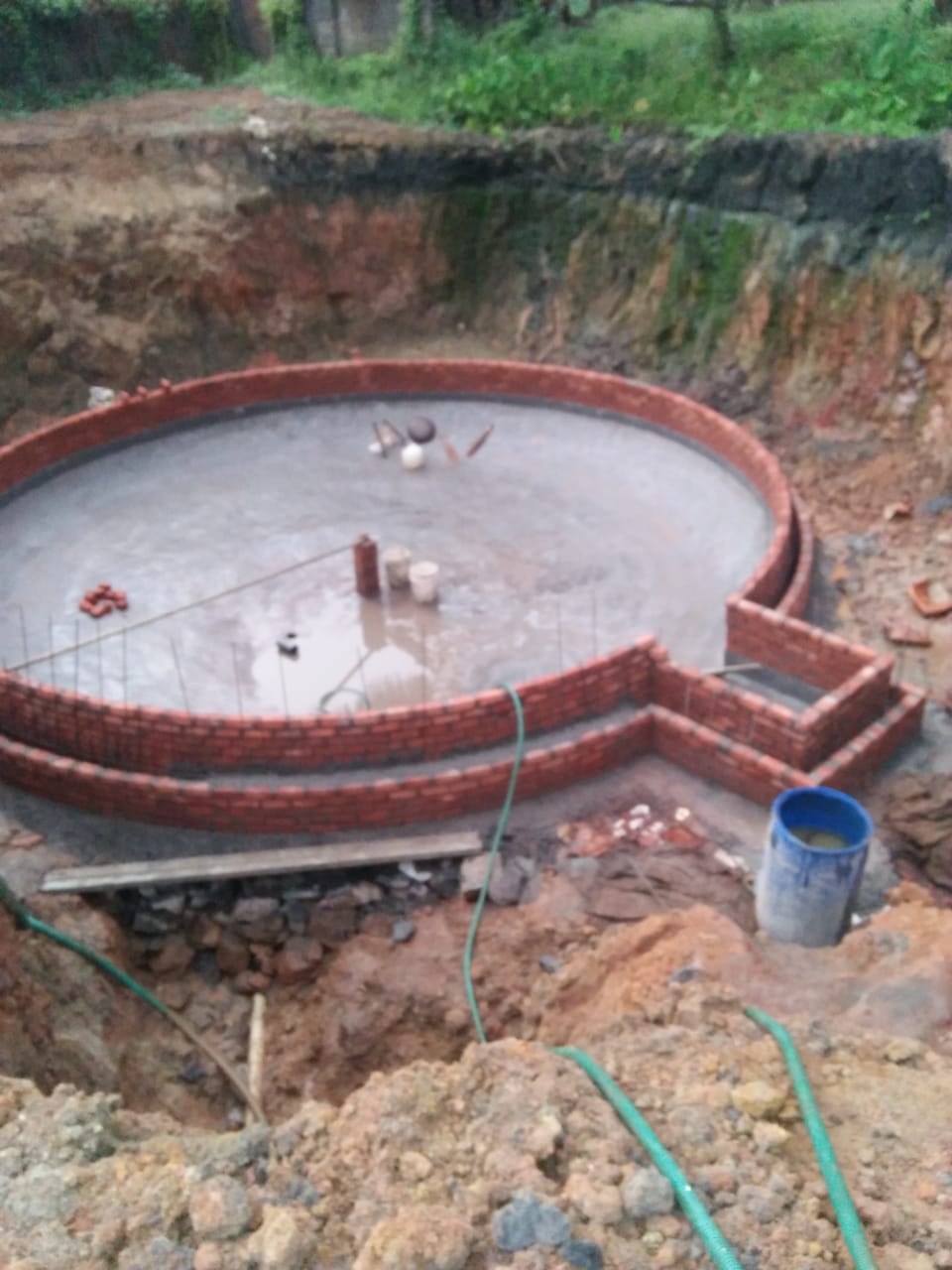 Biogas plant foundation slab